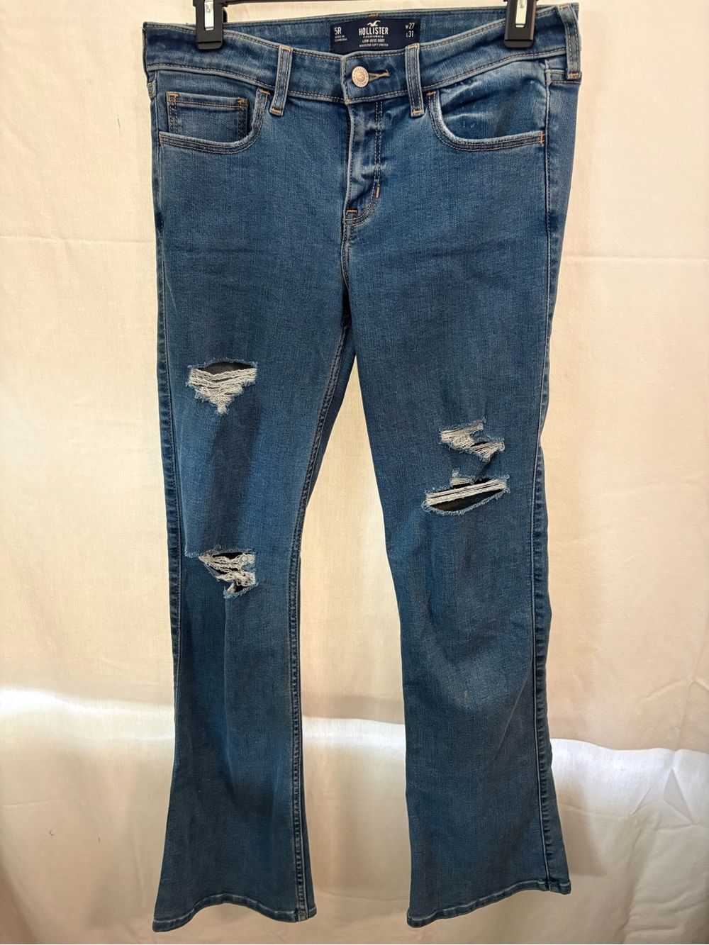 Hollister Low-Rise Boot Cut Soft Stretch Ripped Jeans